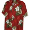 Pacific Legend Men'S Hibiscus & Palm Hawaiian Shirt