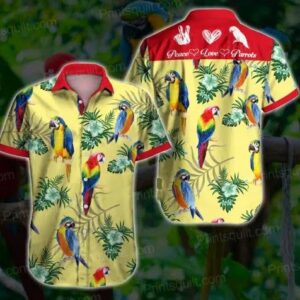 Peace Love Parrots Hawaiian Shirt