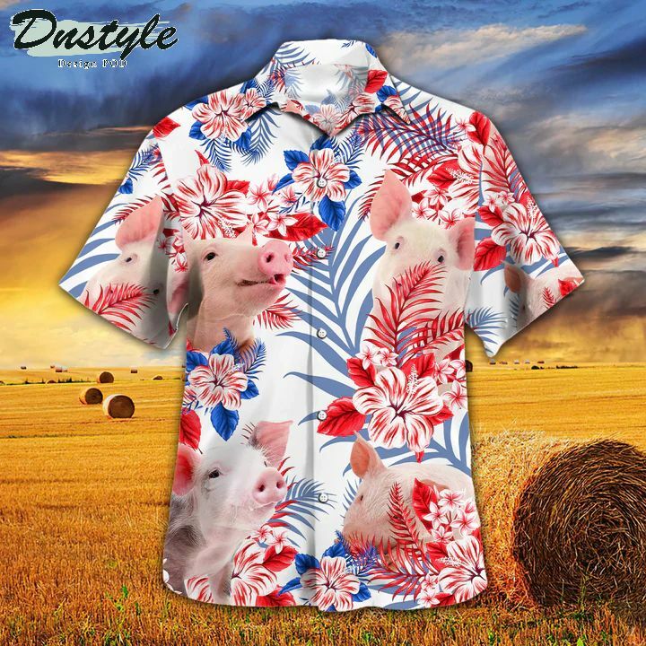 Pig Lovers American Flag Hawaiian Shirt