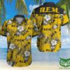 Rem Rock Band Gold Flowers Yellow Hawaiian Shirt