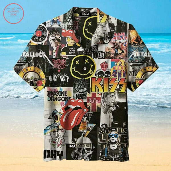 Rock Band Hawaiian Shirt Beach Outfit Summer