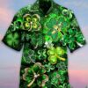 Saint Patrick Shamrock Irish Leaf Diamond Hawaiian Shirt