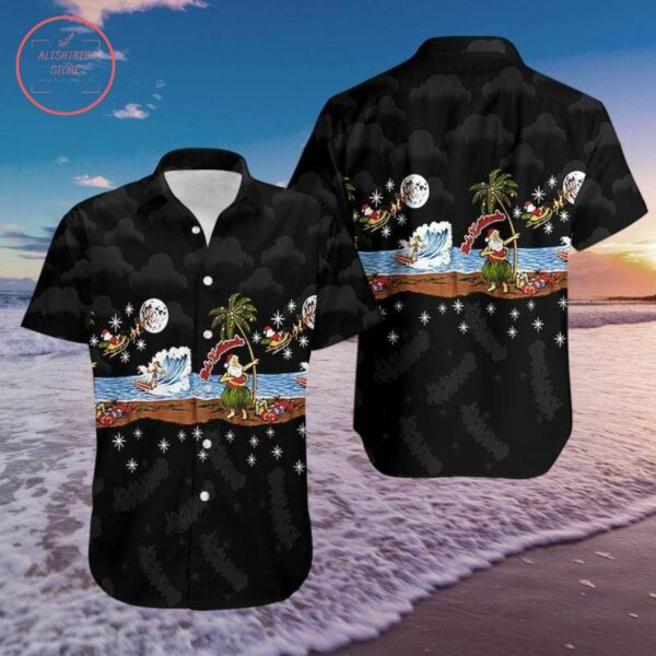 Santa Hula Mele Kalikimaka Hawaiian Shirt