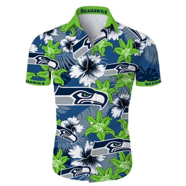 Seattle Seahawks Tropical Flower Hawaiian Shirt