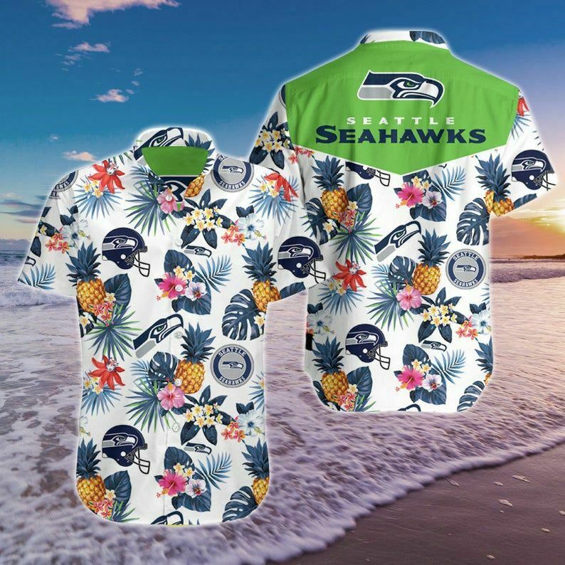 Seattle Seahawks Pineapple Floral S Hawaiian Shirt