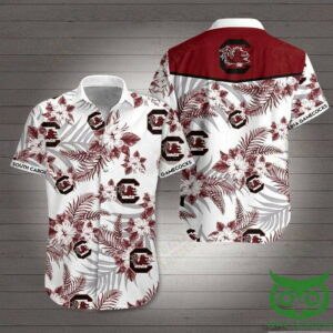 South Carolina Gamecocks Floral Red Hawaiian Shirt