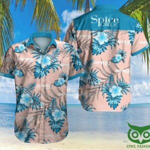 Spice Girls Floral Pastel Blue And Pink Hawaiian Shirt