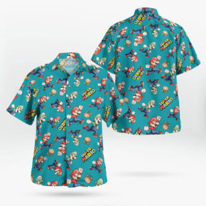 Super Mario With Fire Flower Hawaiian Shirt