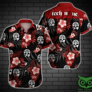 Tech N9Ne Skull Floral Red And Black Hawaiian Shirt