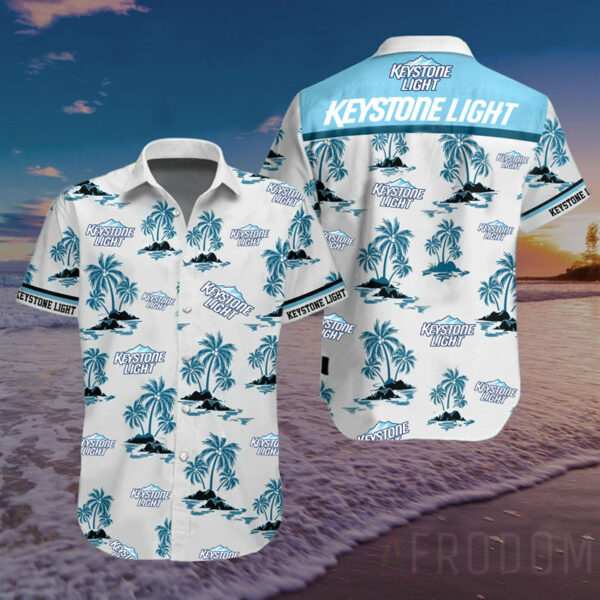 Tropical Palms Keystone Light Hawaiian Shirt