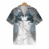 Two Blue Dragon Tattoo Pattern Hawaiian Shirt