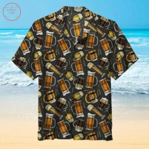 Wheat Beer Pattern Hawaiian Shirt