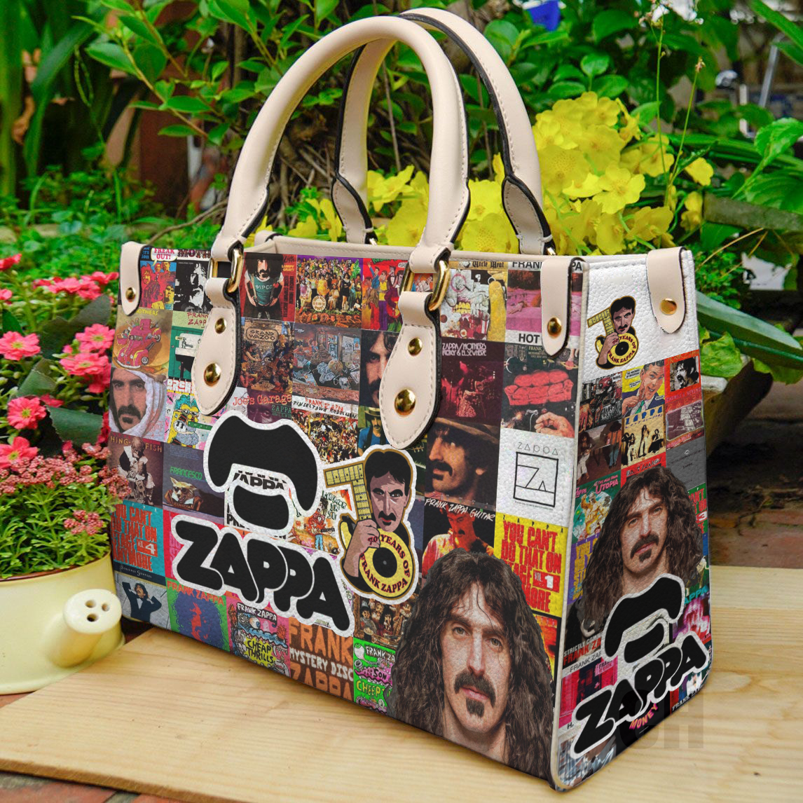 Frank Zappa Lover Women Leather Hand Bag