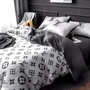 Louis Vuitton Logo Brand Bedding Set Luxury Home Decor Bedroom Bedspread