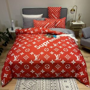 Louis Vuitton Sp Louis Vuitton Logo Brand Bedding Set Bedroom Home Decor Bedspread Luxury