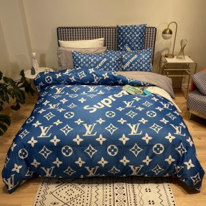 Louis Vuitton Sp Louis Vuitton Logo Brand Bedding Set Luxury Home Decor Bedroom Bedspread