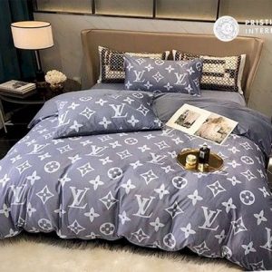 Louis Vuitton And Pillow Logo Brand Bedding Set Luxury Home Decor Bedspread Bedroom