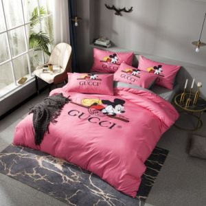 Gucci Logo Brand Bedding Set Bedroom Luxury Home Decor Bedspread