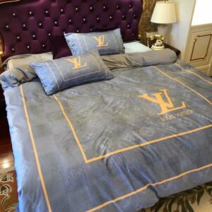 Louis Vuittongoldth.Com Logo Brand Bedding Set Home Decor Bedspread Luxury Bedroom