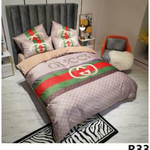 Guccigoldth.Com Logo Brand Bedding Set Bedspread Bedroom Home Decor Luxury