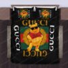 Pooh Bear Gucci Logo Brand Bedding Set Bedspread Luxury Home Decor Bedroom