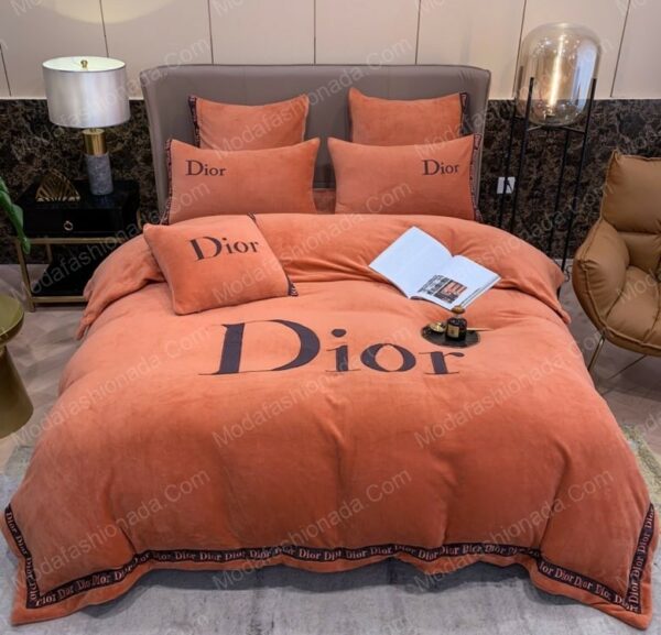 Christian Dior Logo Brand Bedding Set Bedroom Bedspread Luxury Home Decor