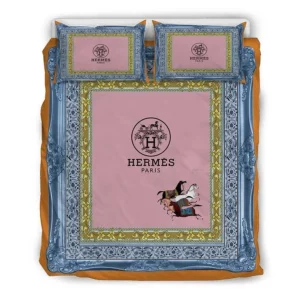 Hermes French Personalized Customized Logo Brand Bedding Set Bedroom Bedspread Luxury Home Decor