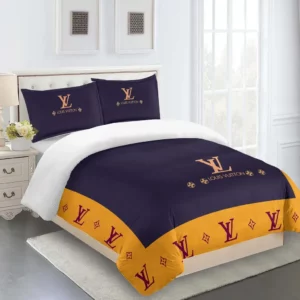 Louis Vuitton Logo Brand Bedding Set Home Decor Luxury Bedroom Bedspread