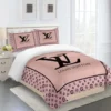 Louis Vuitton Logo Brand Bedding Set Luxury Bedroom Home Decor Bedspread