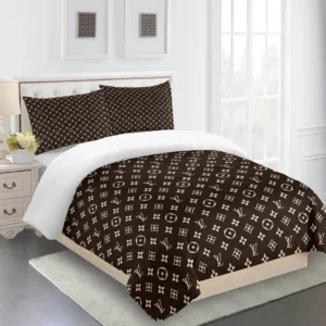 Louis Vuitton Logo Brand Bedding Set Bedspread Bedroom Home Decor Luxury