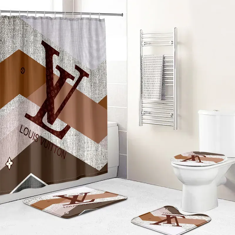 Louis Vuitton Bathroom Set Home Decor Bath Mat Luxury Fashion Brand Hypebeast