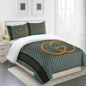 Gucci Logo Brand Bedding Set Home Decor Luxury Bedroom Bedspread