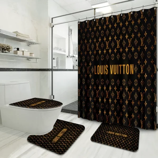 Louis Vuitton Bathroom Set Bath Mat Luxury Fashion Brand Home Decor Hypebeast