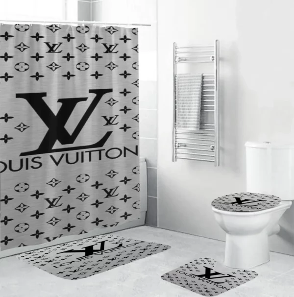 Louis Vuitton Lv Louis Vuitton Bigmonogram In Grey Bathroom Set Hypebeast Home Decor Bath Mat Luxury Fashion Brand