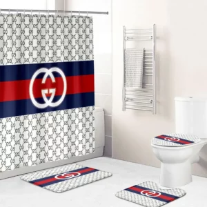 Gucci Gray And Black Whitefull Bathroom Set Luxury Fashion Brand Hypebeast Home Decor Bath Mat