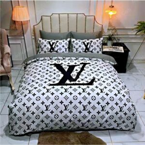 Louis Vuitton Logo Brand Bedding Set Home Decor Bedspread Luxury Bedroom