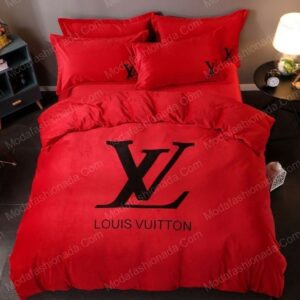 Louis Vuitton Logo Brand Bedding Set Bedroom Home Decor Luxury Bedspread