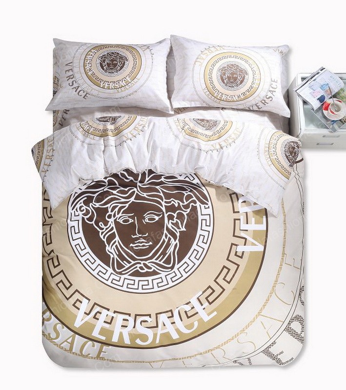 Versace Logo Brand Bedding Set Luxury Bedspread Home Decor Bedroom