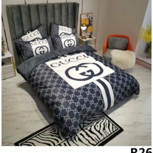 Gucci Logo Brand Bedding Set Bedspread Luxury Home Decor Bedroom