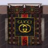 Gucci Pattern Tiger Snake Skull Logo Brand Bedding Set Home Decor Bedspread Luxury Bedroom