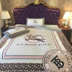 Burberry Logo Brand Bedding Set Luxury Home Decor Bedroom Bedspread