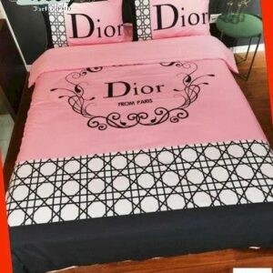 Dior Logo Brand Bedding Set Luxury Bedspread Bedroom Home Decor