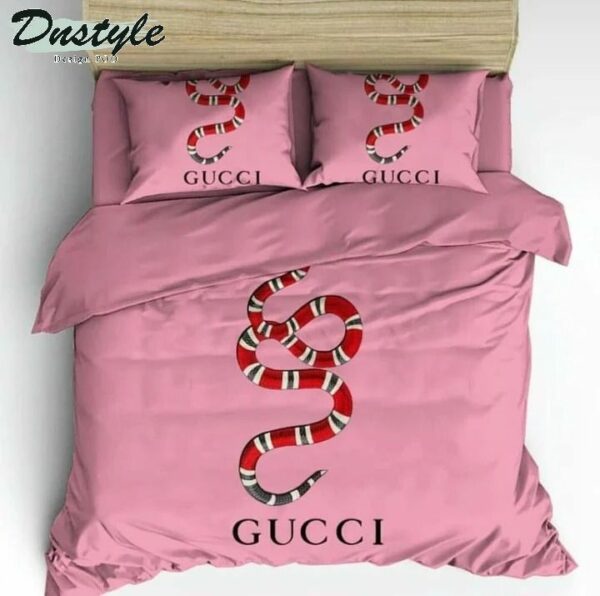 Gucci Logo Brand Bedding Set Bedspread Bedroom Luxury Home Decor