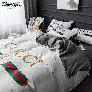 Gucci Logo Brand Bedding Set Bedspread Home Decor Bedroom Luxury