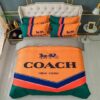 Hermes Logo Brand Bedding Set Bedroom Luxury Bedspread Home Decor