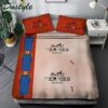 Hermes Paris Logo Brand Bedding Set Luxury Bedroom Home Decor Bedspread