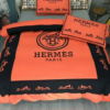 Hermes Paris Logo Brand Bedding Set Bedroom Luxury Bedspread Home Decor