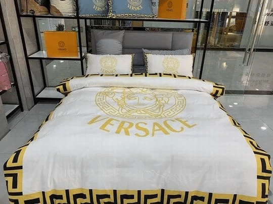 Versace Logo Brand Bedding Set Bedspread Home Decor Luxury Bedroom