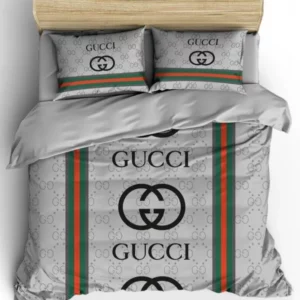 Gucci Logo Brand Bedding Set Home Decor Luxury Bedspread Bedroom