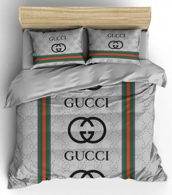 Gucci Logo Brand Bedding Set Home Decor Luxury Bedspread Bedroom